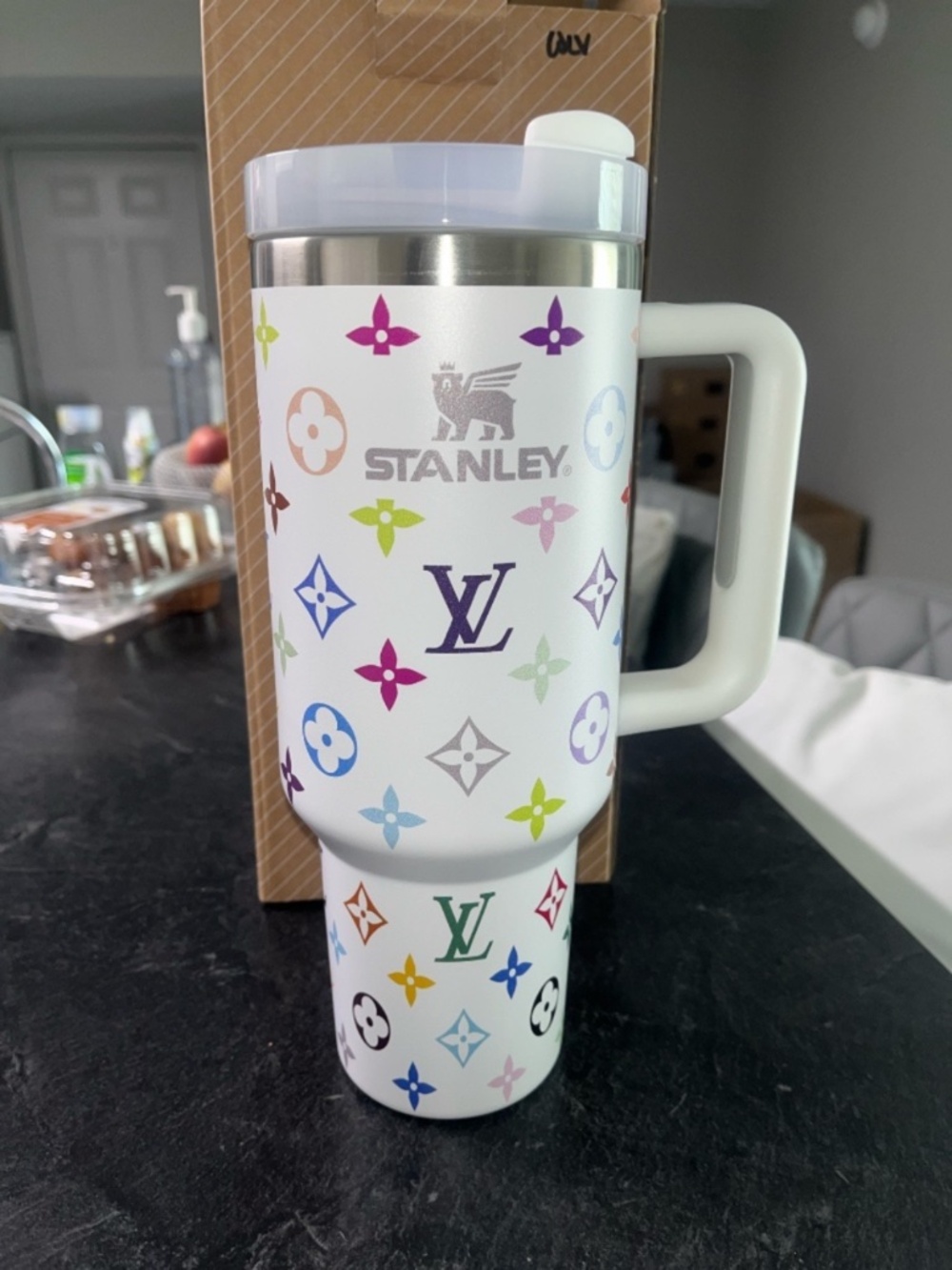 Stanley White Multicolor  Patterned Quencher Tumbler with Handle - Picture 2 of 7